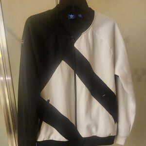 Adidas Black and White Zip-up Jacket Size L